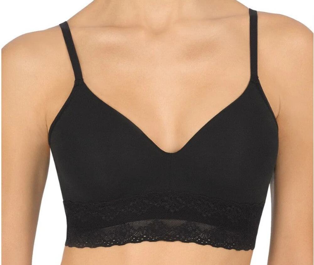 Natori Bliss Perfection Contour Soft Cup Bralette Size 34D Black 723154 NWOT